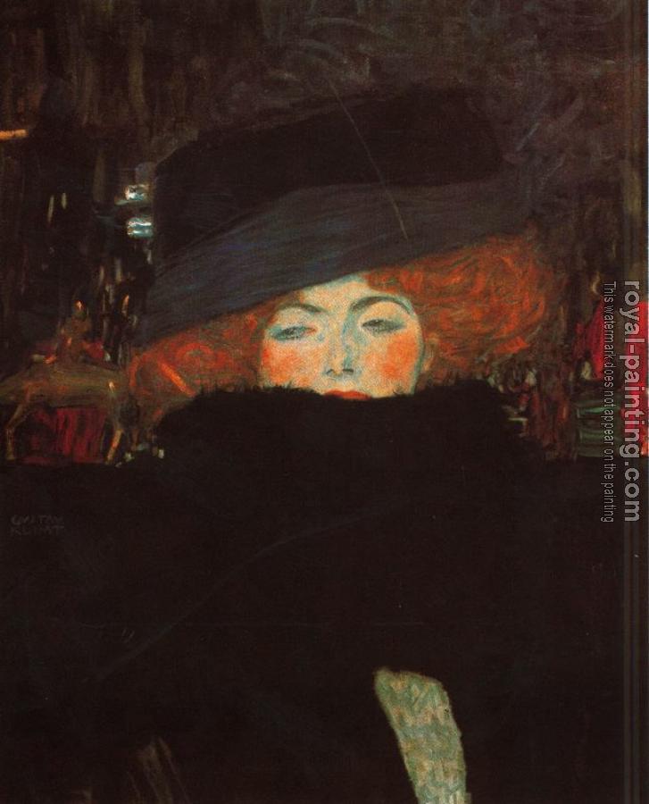 Gustav Klimt : Lady with Hat and Featherboa